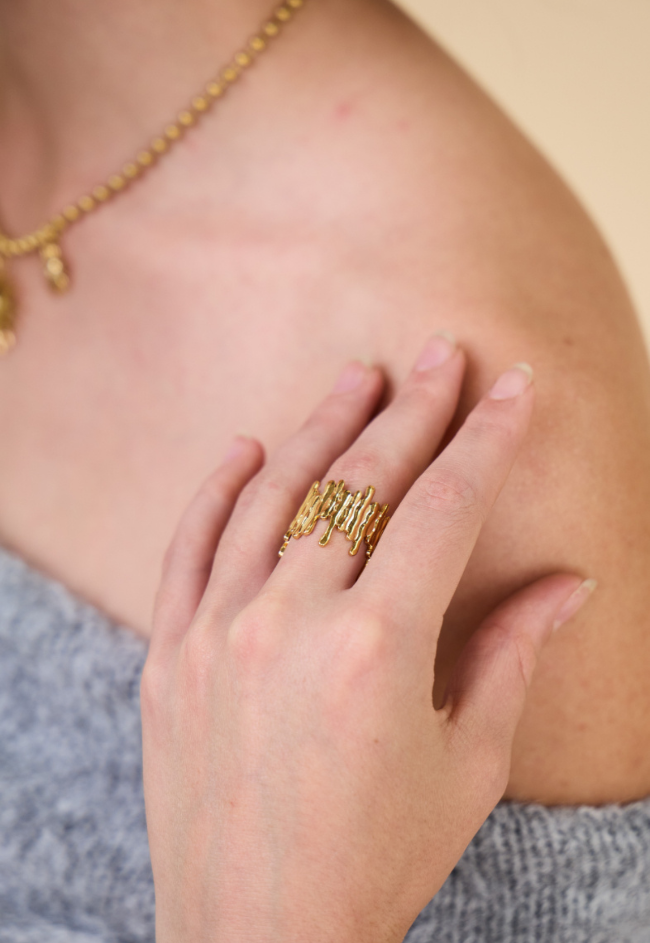 Bague “Fusion Dorée”