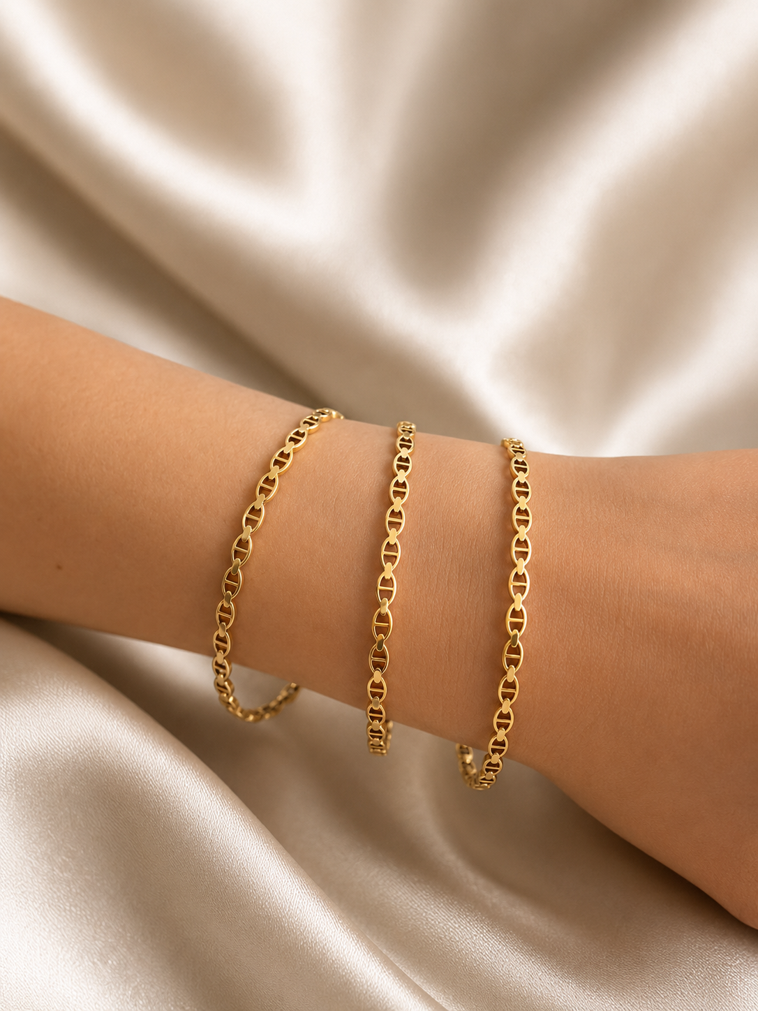 Trio de Bracelets Maélia Dorés