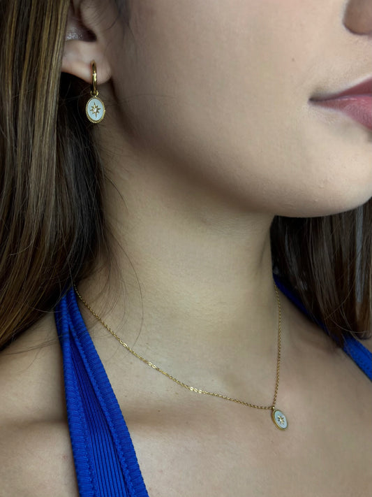 Coffret Parure “Étoile Boréale” – Acier inoxydable doré