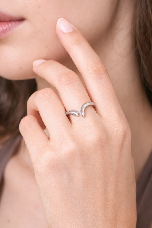 Bague Flow – Acier Inoxydable Argent