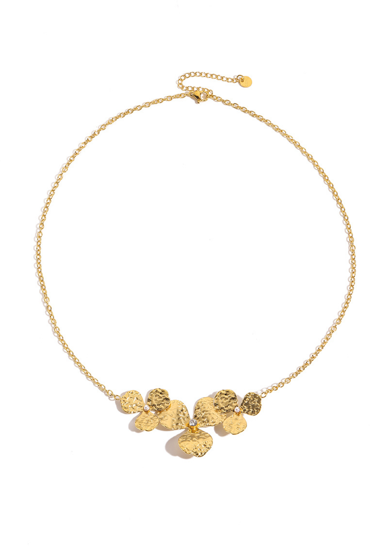 Collier Doré “Feuilles Martelées”